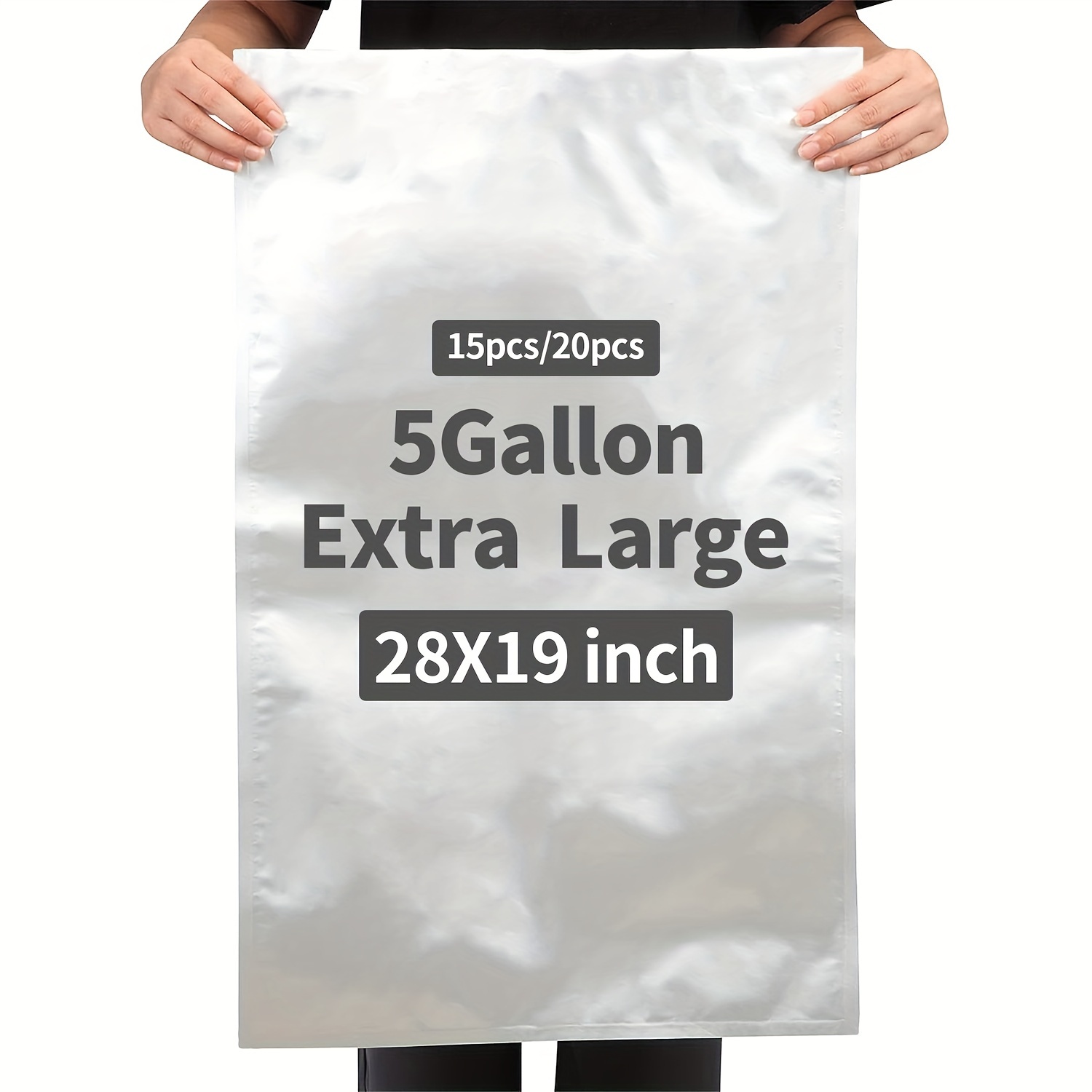 5-Gallon 5.5 Mil Heavy Duty Seal-Top Mylar Food Storage Bags and