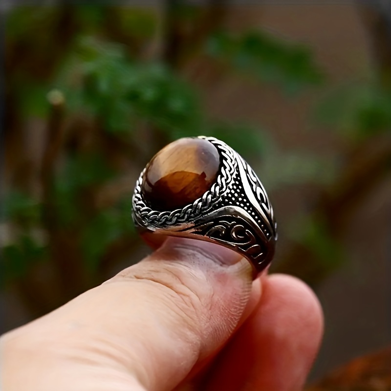 Men's Vintage Tiger Eye Ring, Anniversary Gift