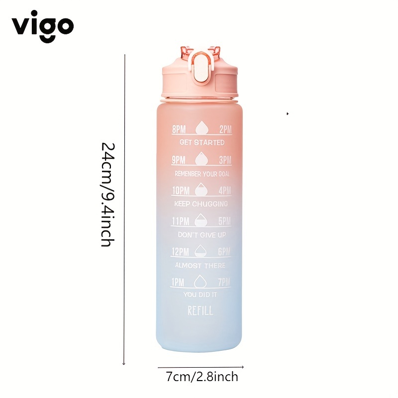 1pc 900ml Gradient Water Bottle, Frosted High Capacity Heat