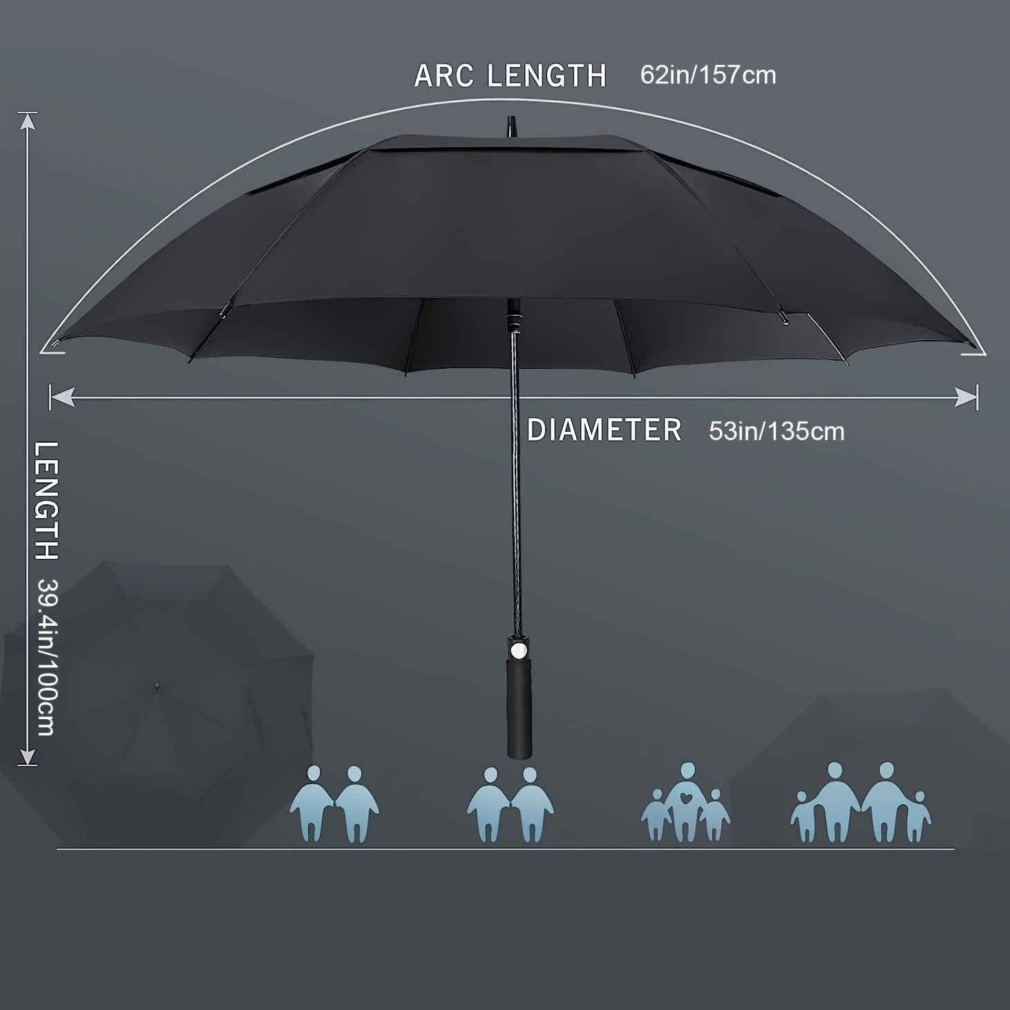 1 Stück Tragbarer Doppelschichtiger Übergroßer Regenschirm - Temu Austria