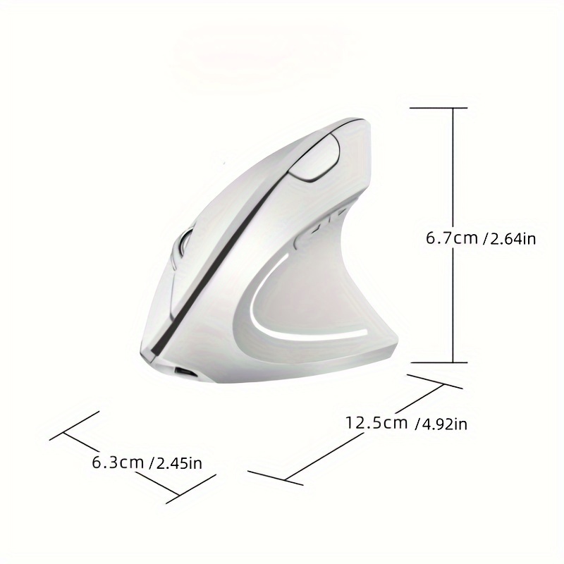 Wireless Ergonomic Vertical Mouse with USB 1600 DPI Black