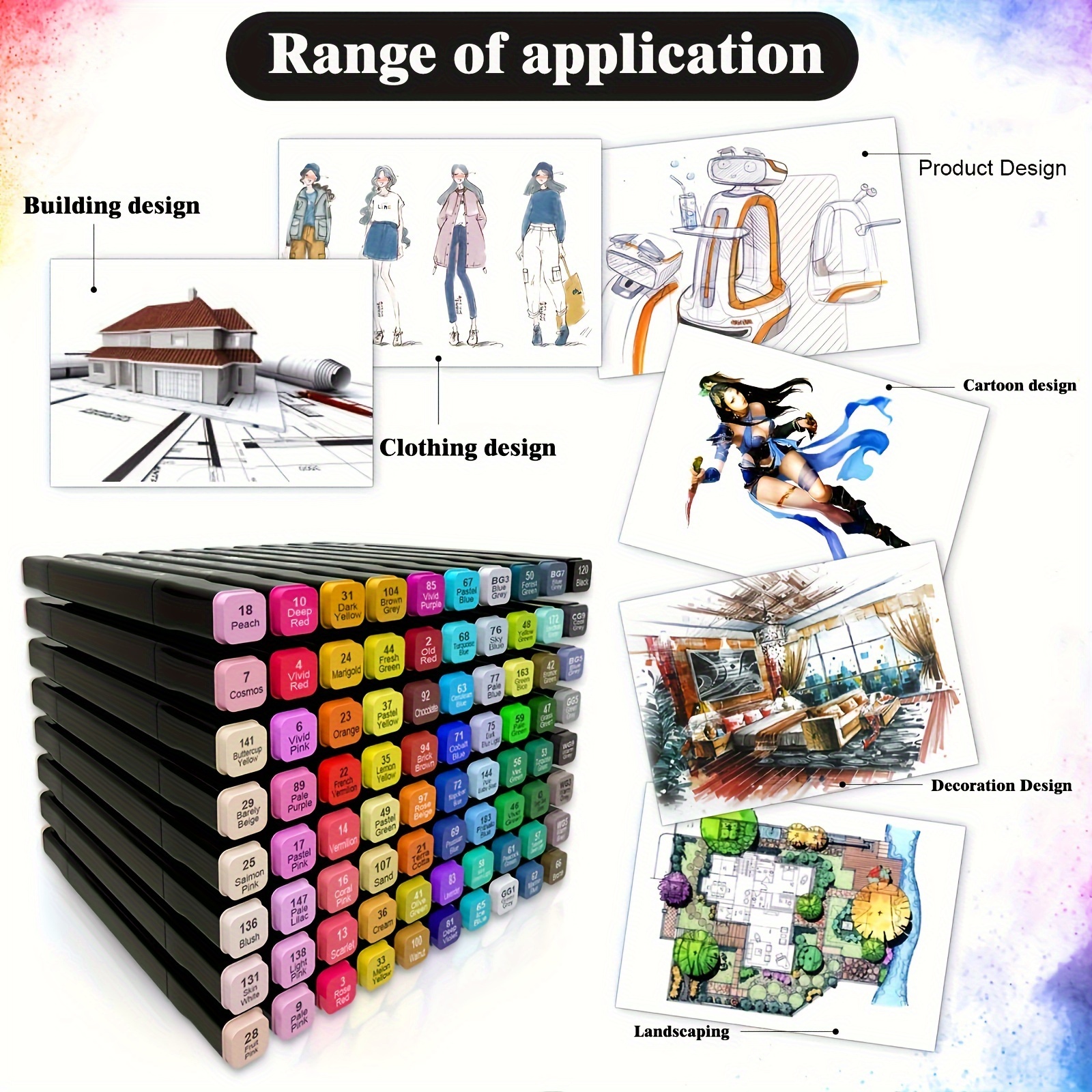 Lelix Marcadores artísticos de 30 colores, rotuladores permanentes de doble  punta, perfectos para niños y adultos, artistas, dibujar, hacer tarjetas y