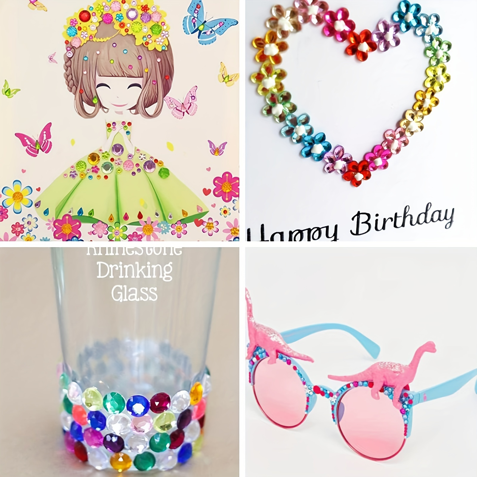1782 Pcs Adhesive Rhinestones Stickers for Crafts