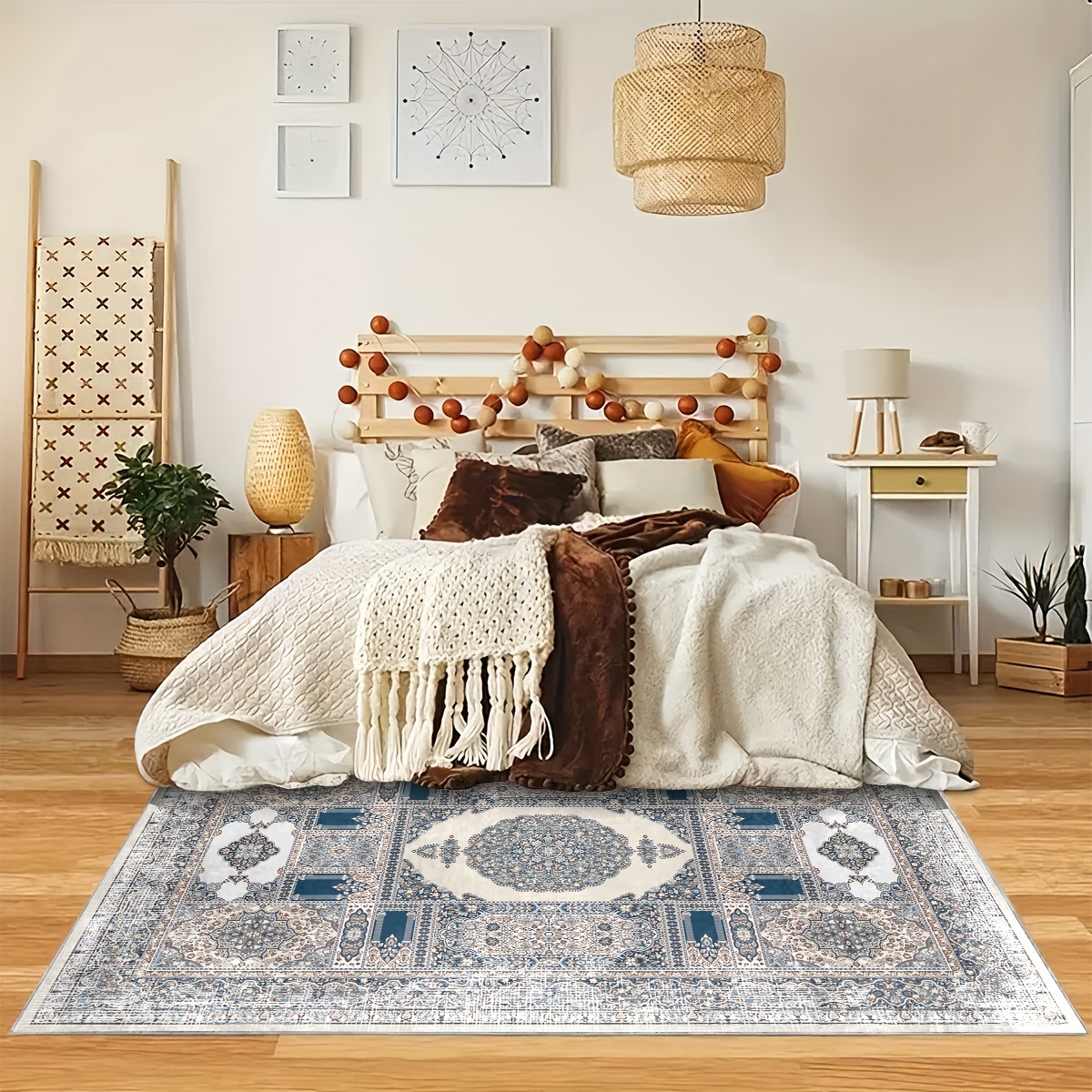  FADFAY 39 x 59 Floral Boho Rugs Vintage Style Anti Fatigue  Standing Living Room Floor Carpets Non-Skid Indoor Outdoor Retro Area Rugs:  Home & Kitchen