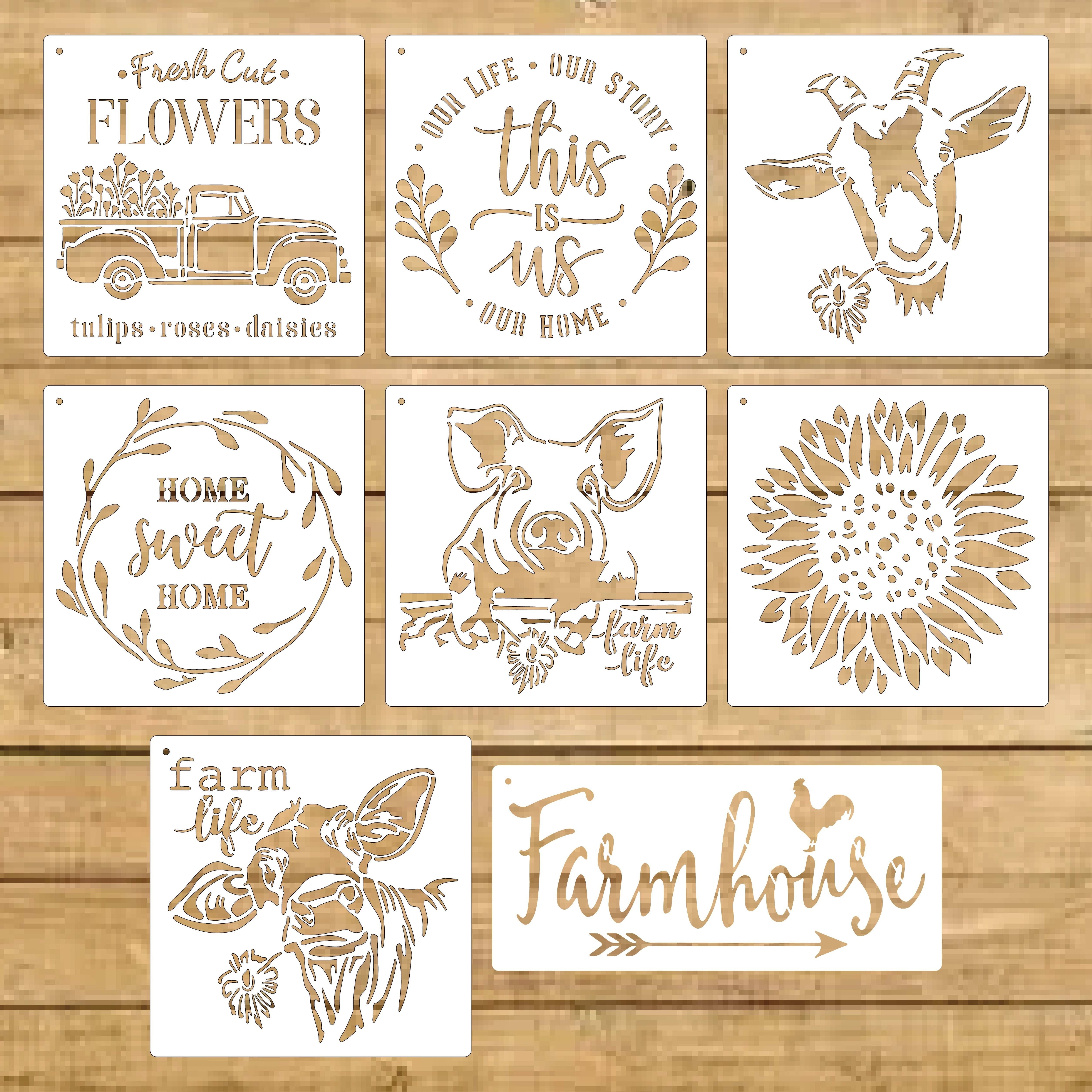 Farmhouse Stencils Reusable Cow Pig Farm Stencils Wood - Temu