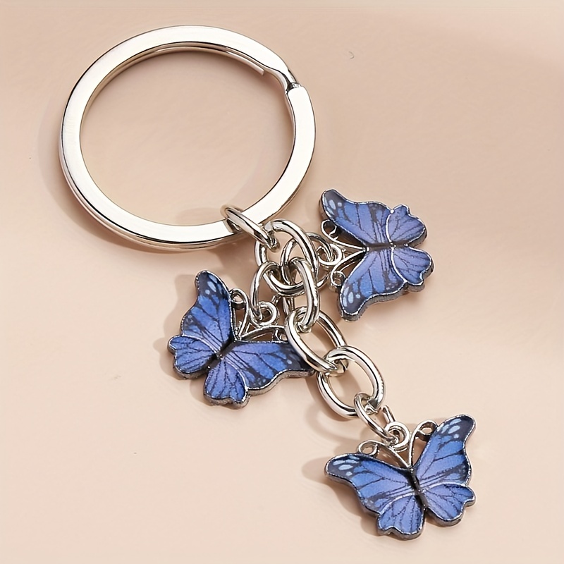 Gradient Butterfly Keychain Pendant for DIY Accessories