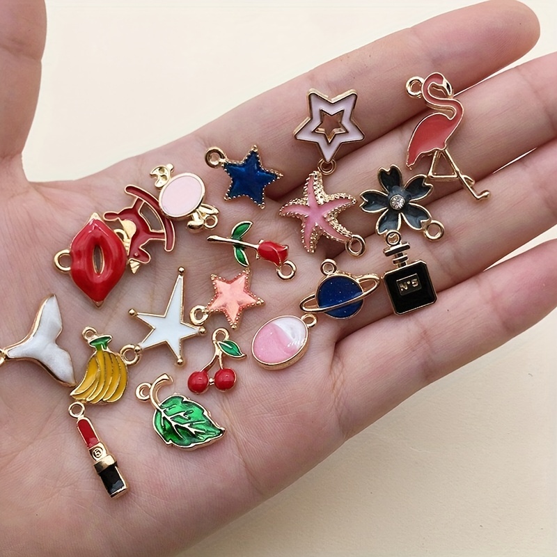 Mixed Style Drip Oil Alloy Enamel Pendants Colorful Small - Temu