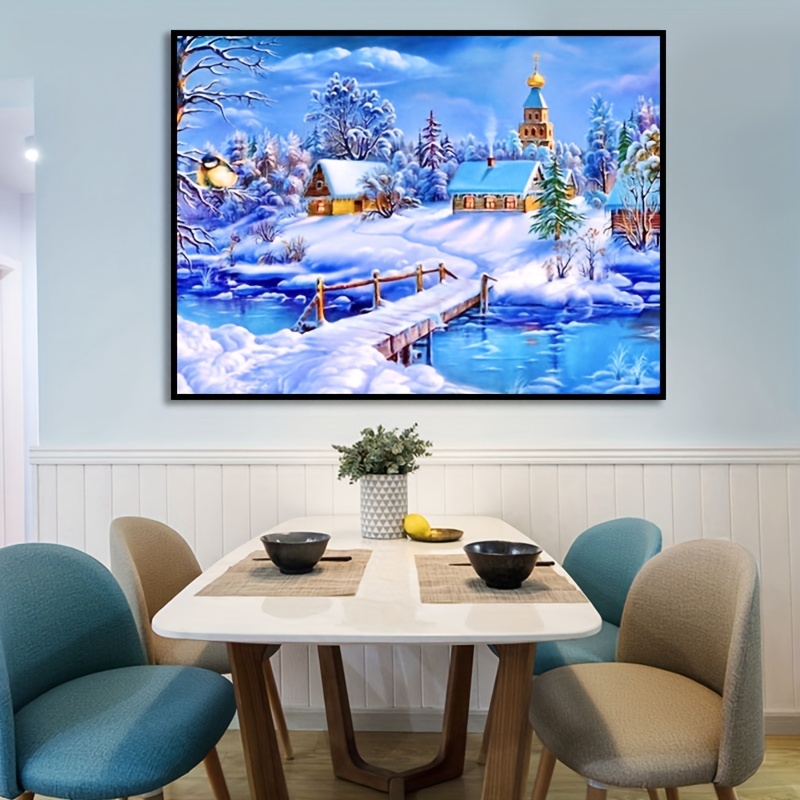 1pc Pittura Su Tela Invernale Con Neve, Formato Quadrato Completo Pittura  Su Tela Di Natale, Pittura Di Paesaggio Innevato, Pittura Murale D'arte,  Decorazione Per La Casa Di Natale, Senza Cornice - Temu