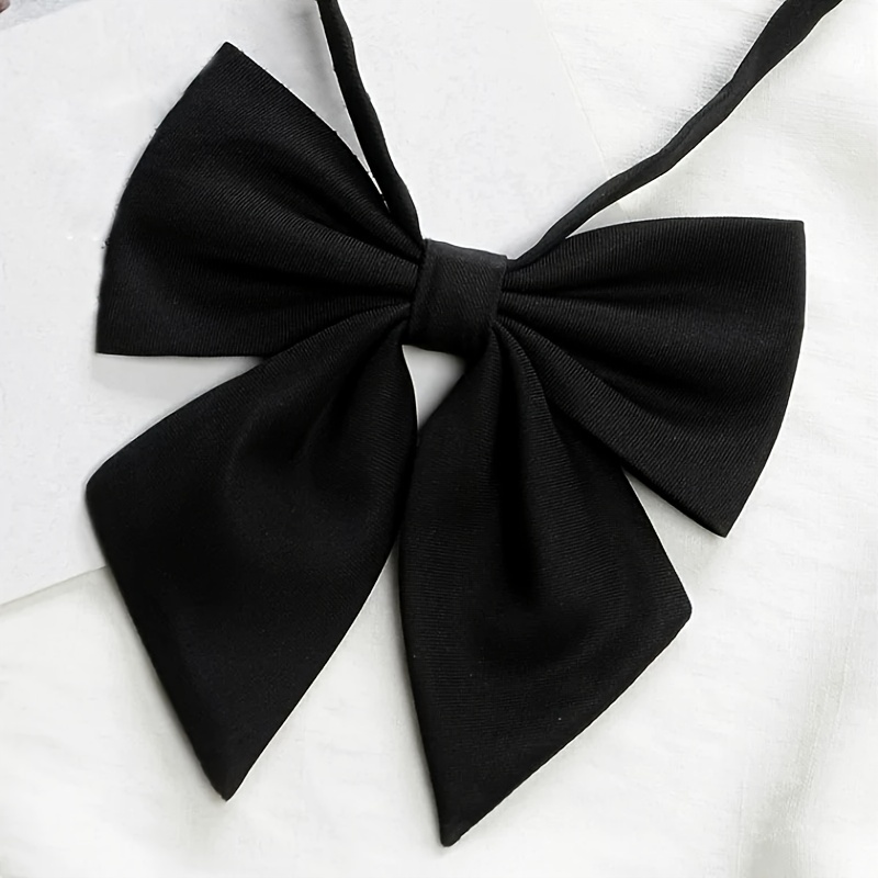 Solid Satin Black Bow Tie, Silk Bow Ties