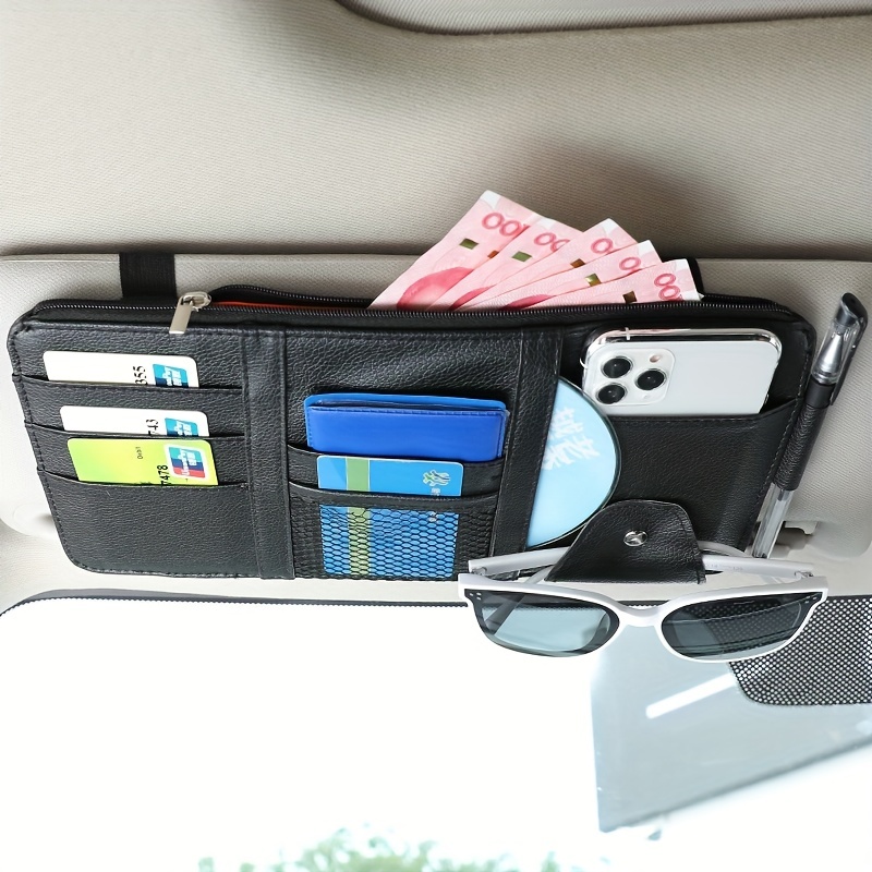 Multifunctional Sun Visor Storage Bag Card Holder Driver's - Temu