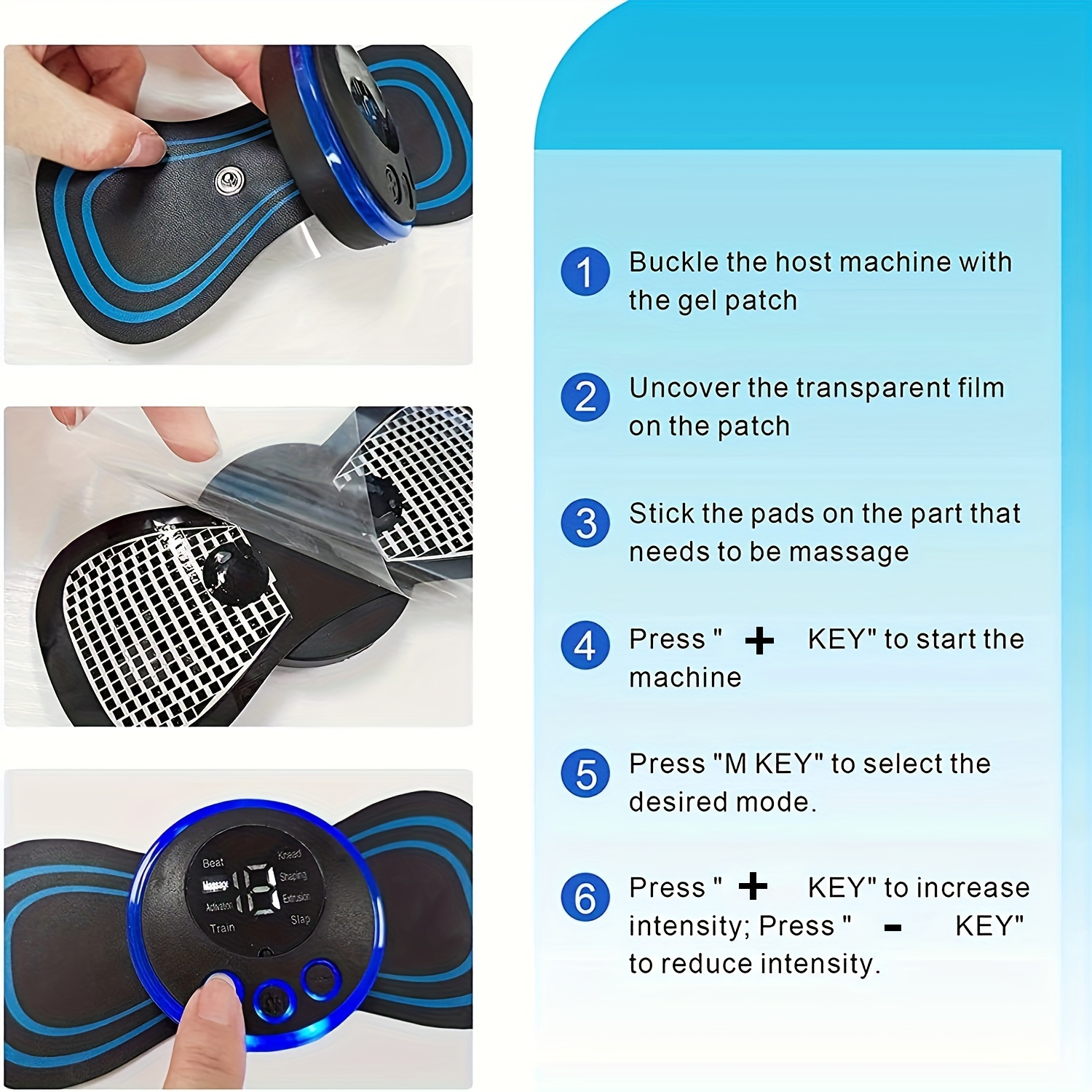 Portable Mini Rechargeable Neck Massager, Cervical Massage Stimulator  Stickers Physiotherapy Instrument Muscle Relief Pain