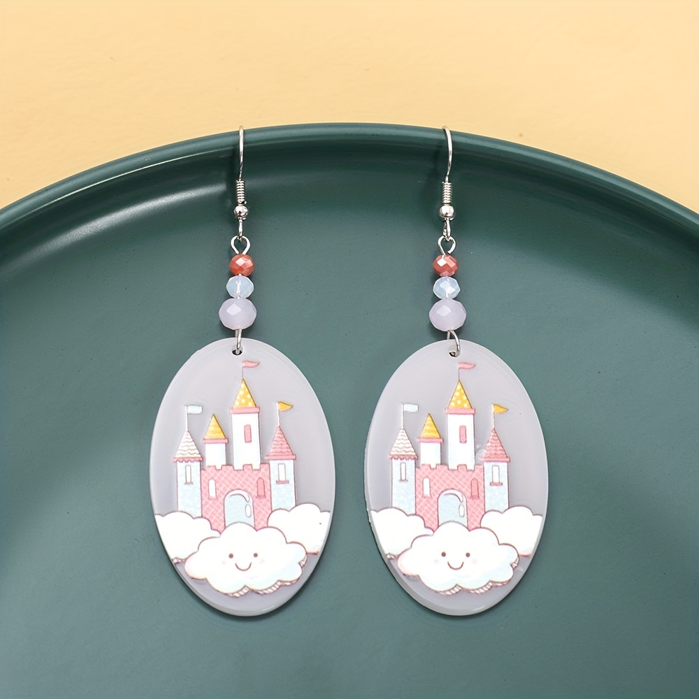 Disney castle store earrings