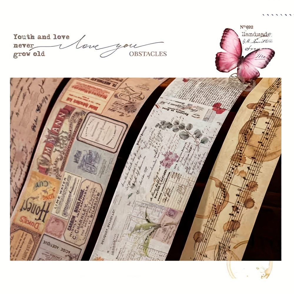 Tape - Good Old Days Series Retro Plant Butterfly Washi Tape