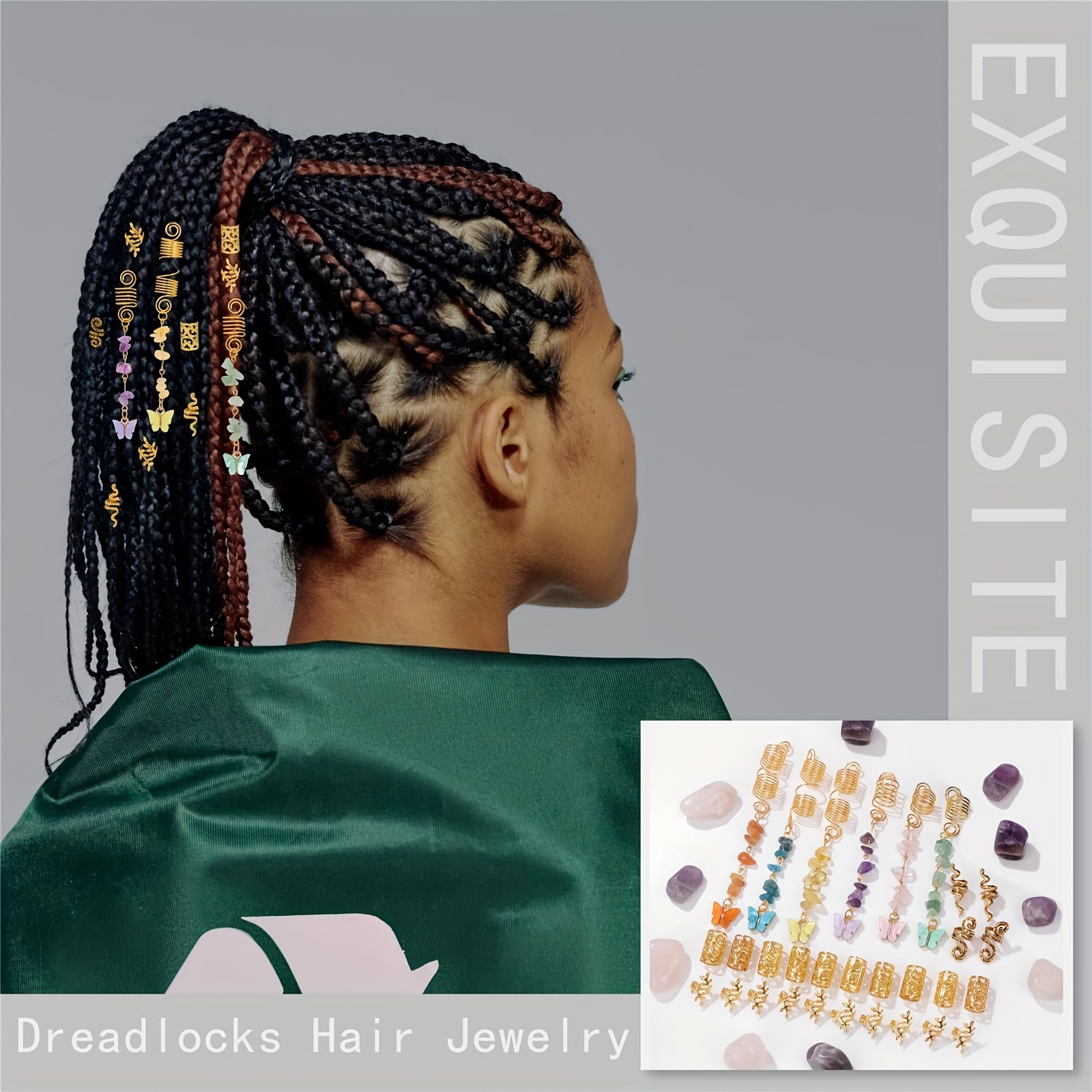 Chakra Loc Jewelry, Dreadlock Hair Accessories, Beads for Braids