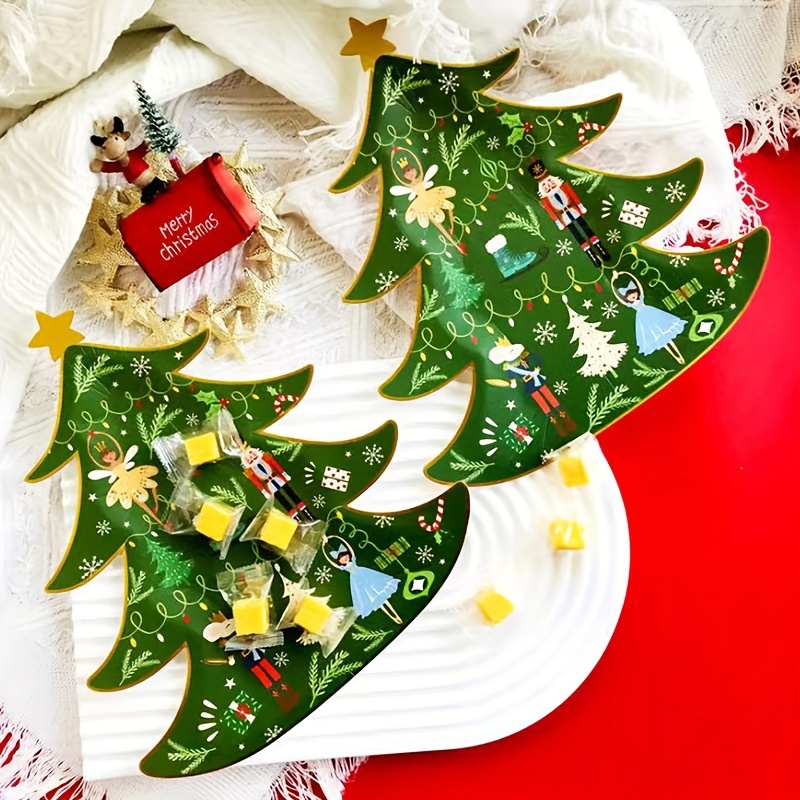 8 Pièces, Assiette En Papier D'arbre De Noël, Assiette Jetable En Forme  D'arbre De Noël, Décoration De Table De Fête De Noël, Fournitures De Fête  De Noël - Temu France