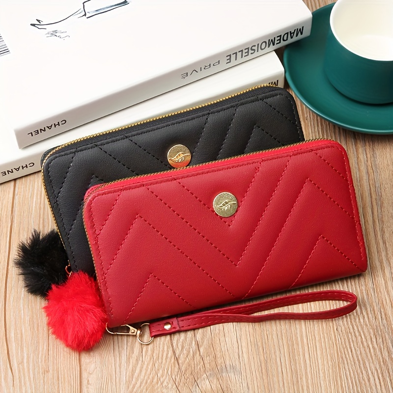 Double Zip Wallet, Porte-monnaie Long Pour Femmes, Porte-cartes