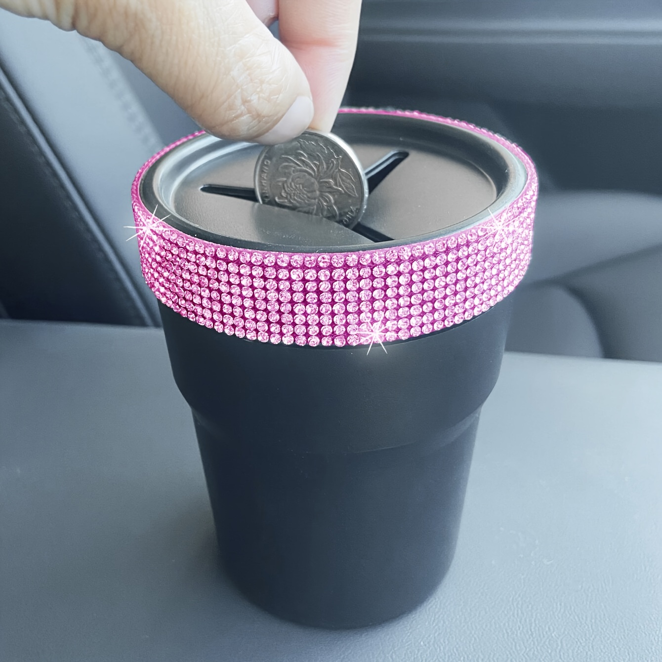 Auto-Münzhalter, kompaktes Design Auto-Münzbox Auto-Münzbehälter tragbar  für das Auto für überall in Ihrem Fahrzeug