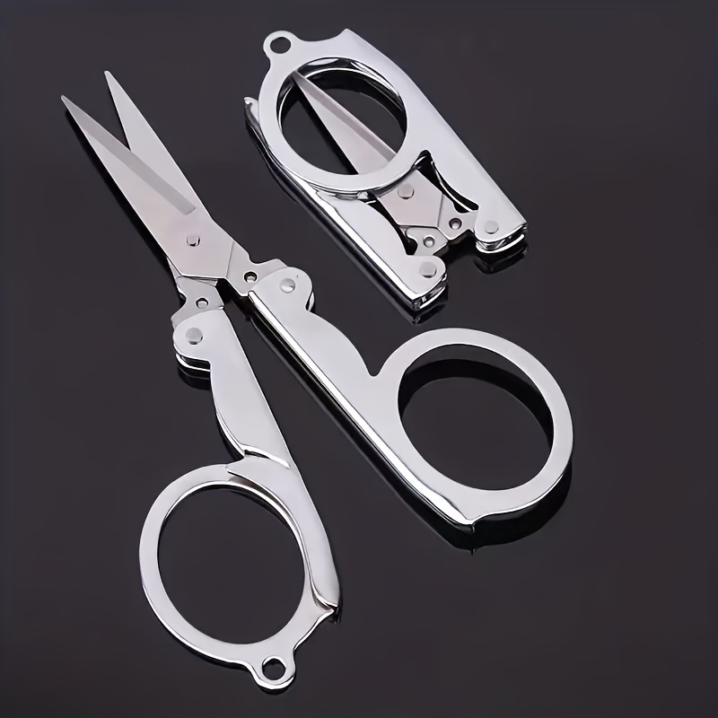 Portable Scissors Small Scissors Stainless Steel Telescopic Cutter For  Outdoor Fishing Home Fishing Gear Paper Cutting Small Scissors Telescopic