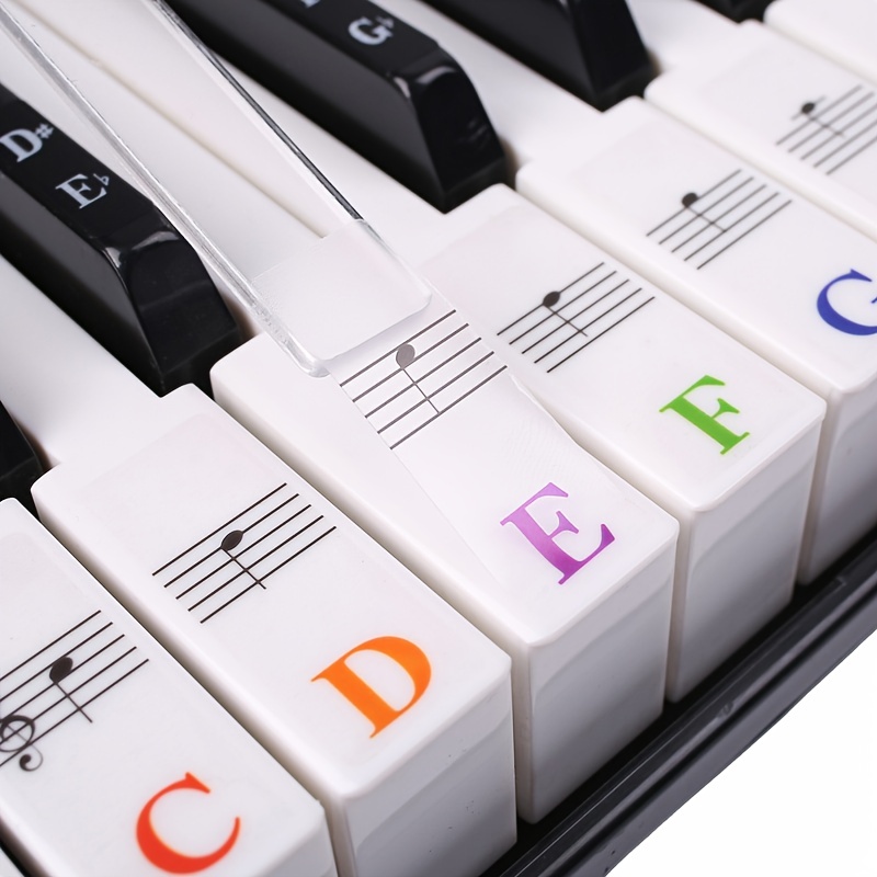 Piano Keyboard Stickers for 88/61/54/49/37 Key. Colorful Large
