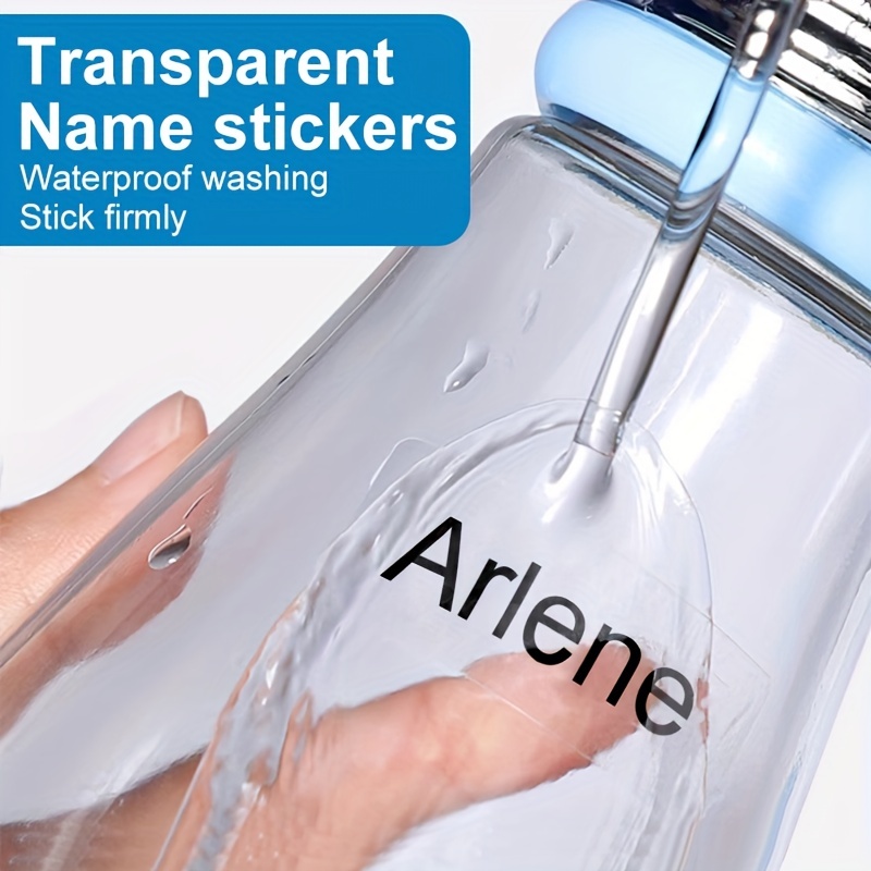 

60/120/180pcs Transparent Personalized Name Sticker Waterproof Personal Office Supplies Tag Label School Stationery Scrapbook Sticker