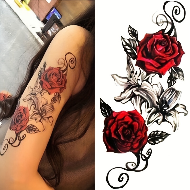 Dark Red Rose Tattoo