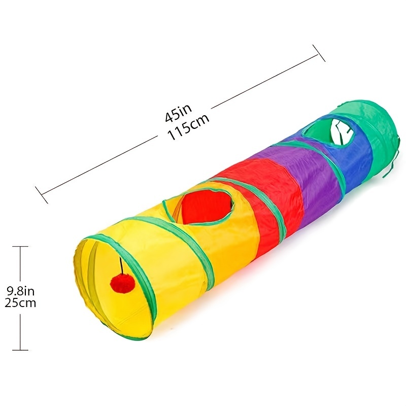 'Interactive Cat Toy - Multicolor Cat Tunnel With 2 Holes';