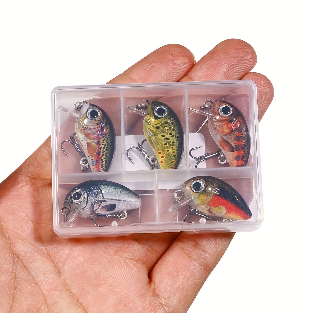 

5pcs Premium Mini Crankbaits Set - 2.8cm/1.1inch 2g Topwater Wobblers For Pike Fishing - Lifelike Artificial Baits For Bass Fishing - Enhance Your Catch Rate!