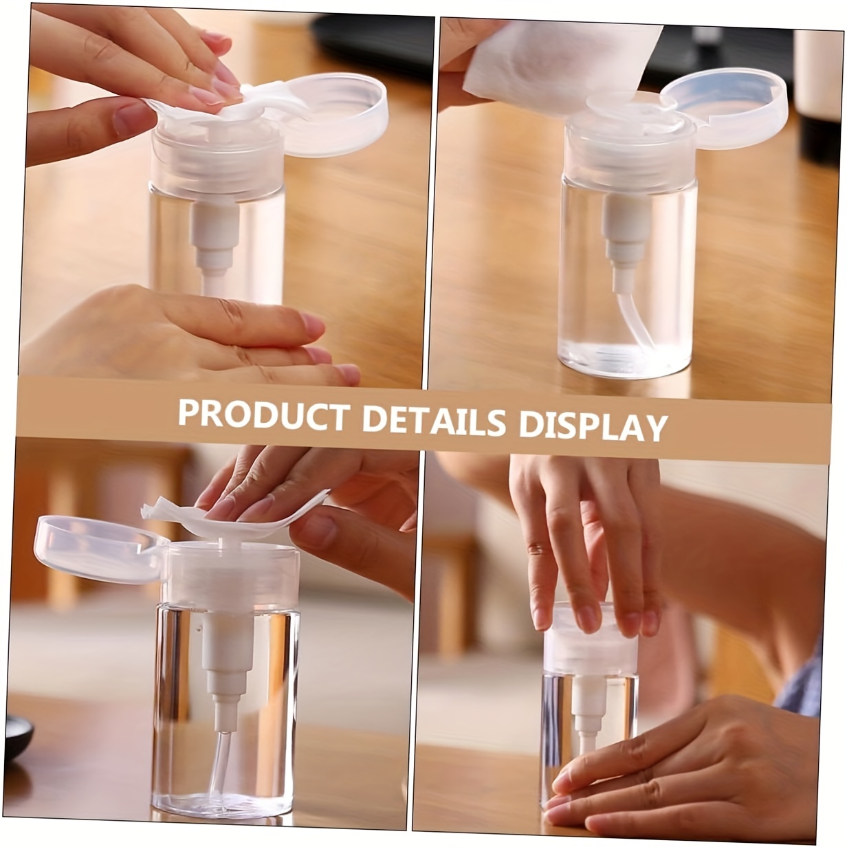 Liquids Push Down Alcohol Dispenser - Clear - Empty Glass Pump Bottle -  150mL - 150ml 02