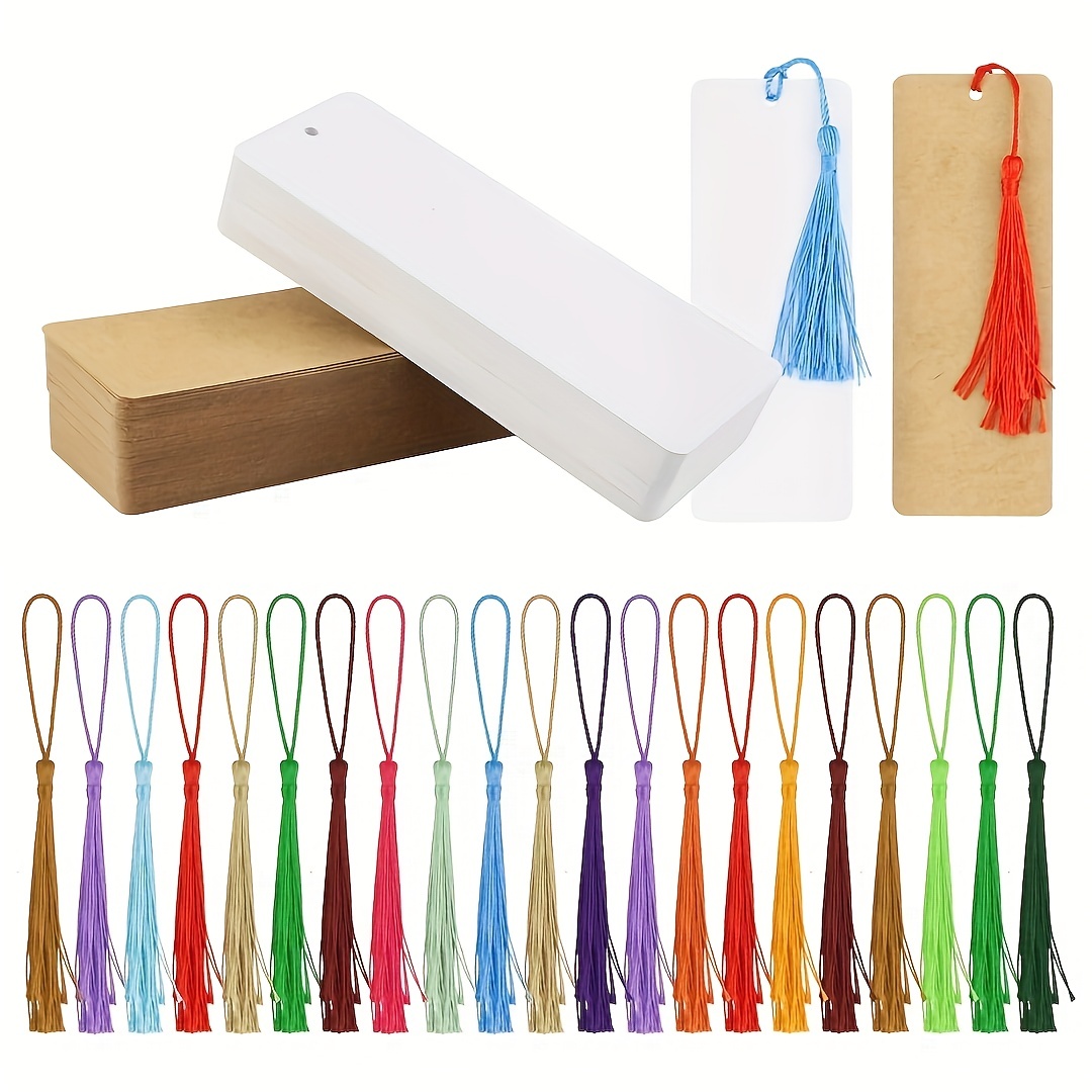 DIY Blank Rectangle with Tassel Bookmark Making Kit 