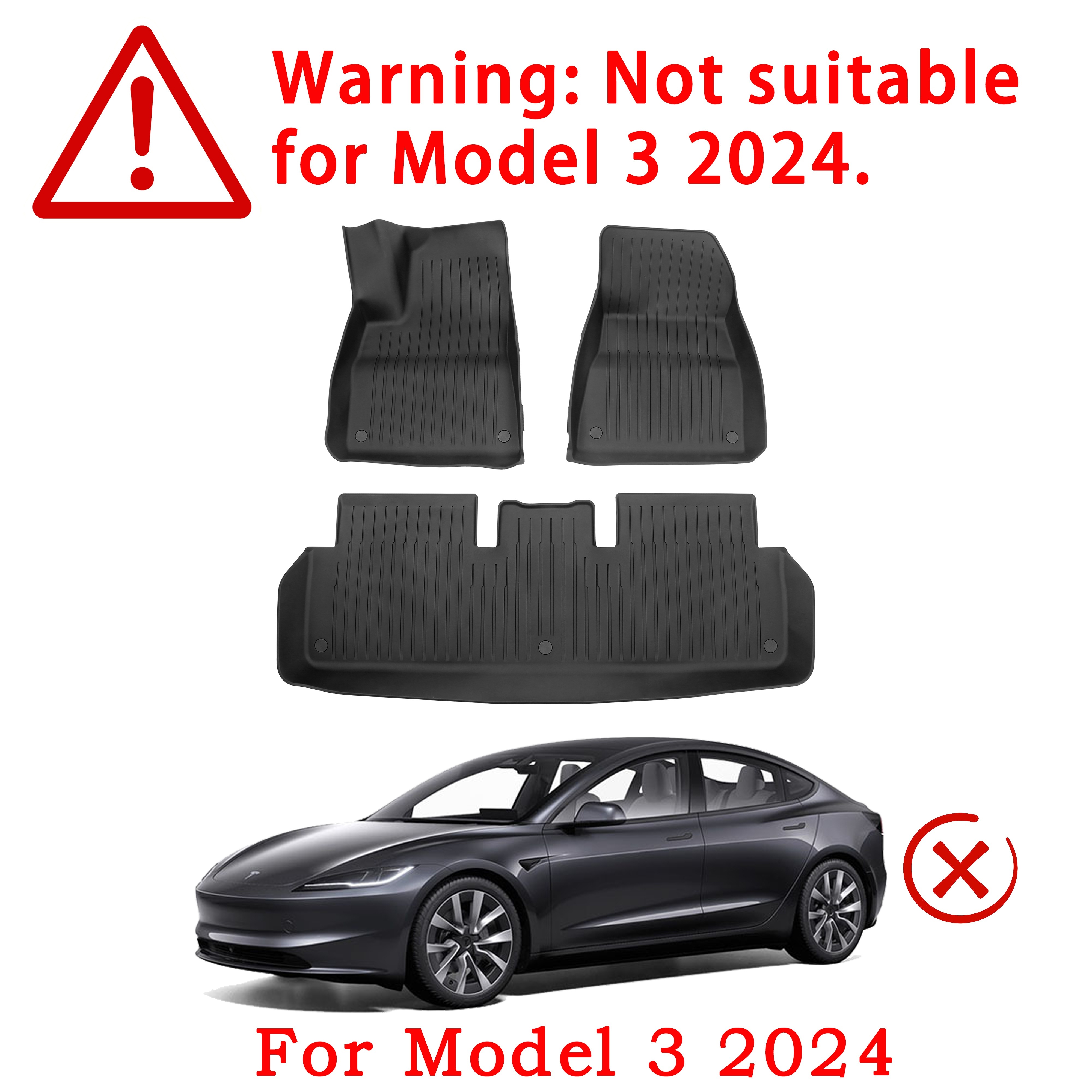 3D All-Weather Anti-Slip Waterproof Mats for Tesla Model 3 (2017