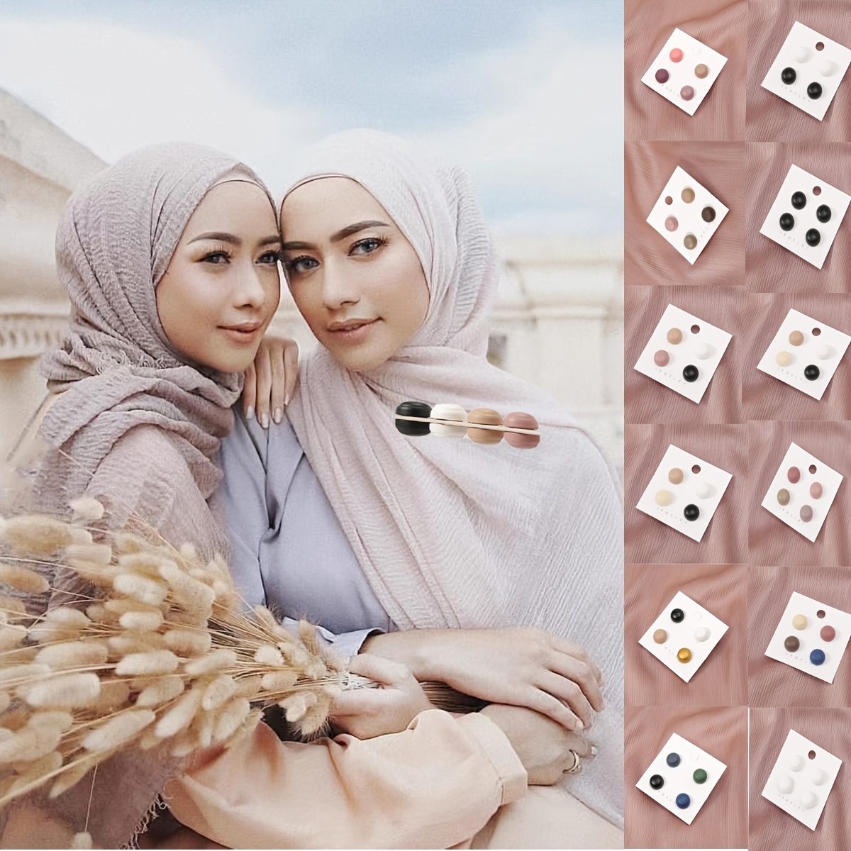 Hijab Magnets, Hijab Pins, Hijab Closure, Jeweled Scarf Accessories, Eid  Muslim Gift, Geometric Strong Magnet, Scarf Magnet, FREE SHIP
