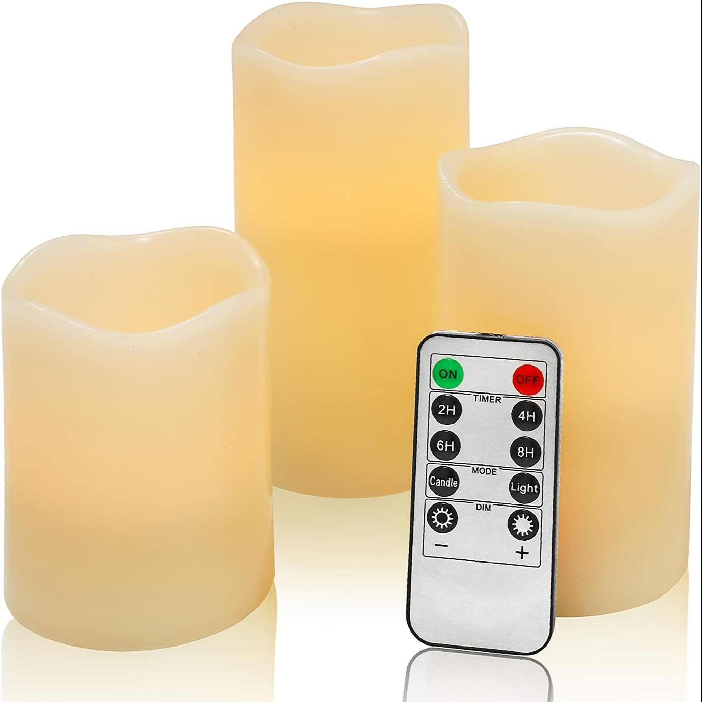 Vtobay Bougies LED sans flamme avec graisse de bougie, bandes