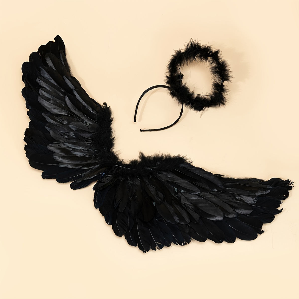 1set Black Turkey Feather Headband Wings Dress Up Apparel - Limited-time Deals on Clothing & Jewelry
