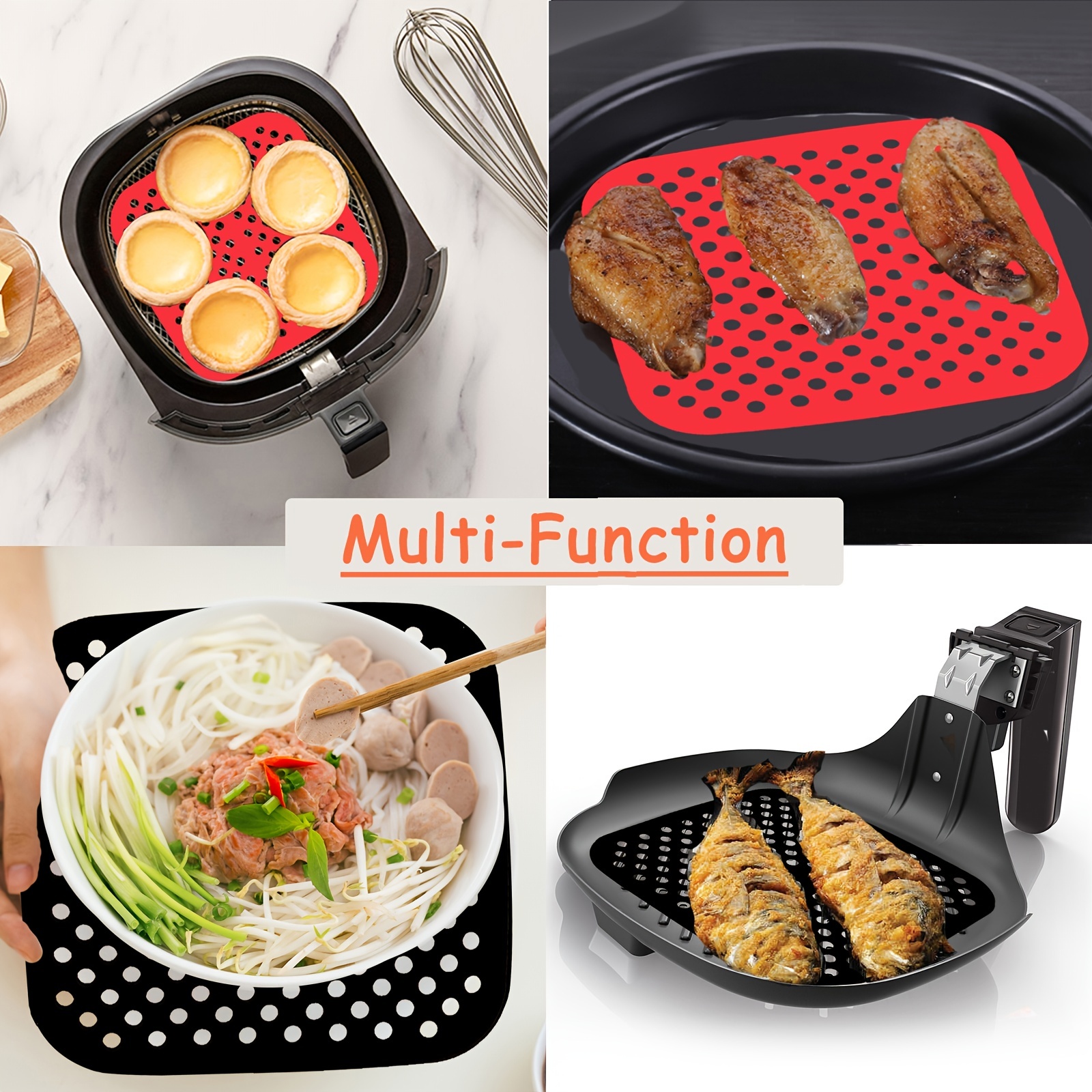 Silicone Air Fryer Liner Mat Non-stick Perforated Baking Mat