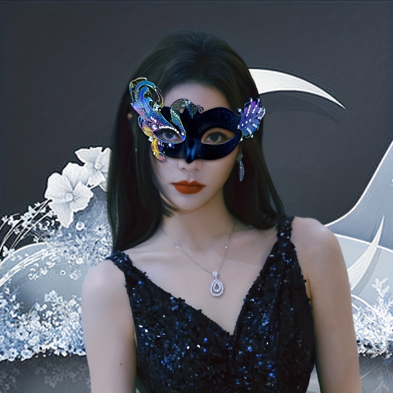 Máscara de Mardi Gras con plumas, máscara de mascarada para mujer,  carnaval, baile veneciano, baile de graduación, máscara de lentejuelas para  fiesta