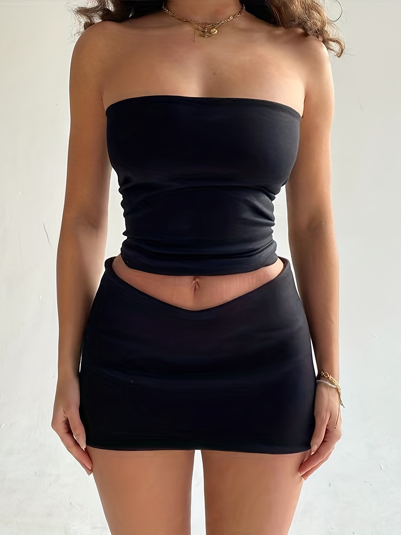 Sexy Bodycon Crop Tube Top Solid Stretchy Tube Top Casual - Temu Canada