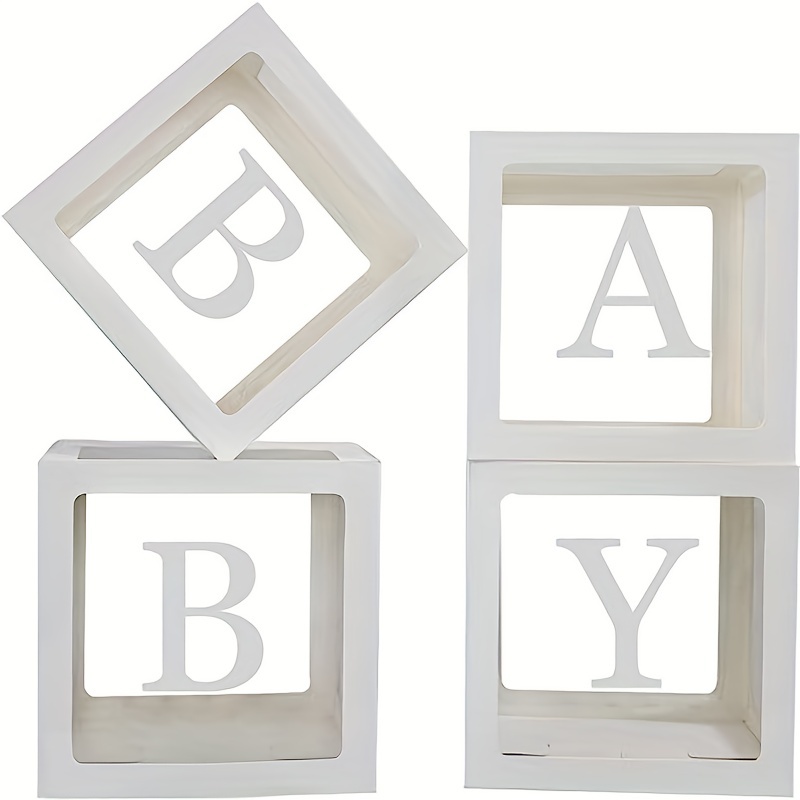 1Set Balloon box ,Baby Boxes One Box With Letters White Clear