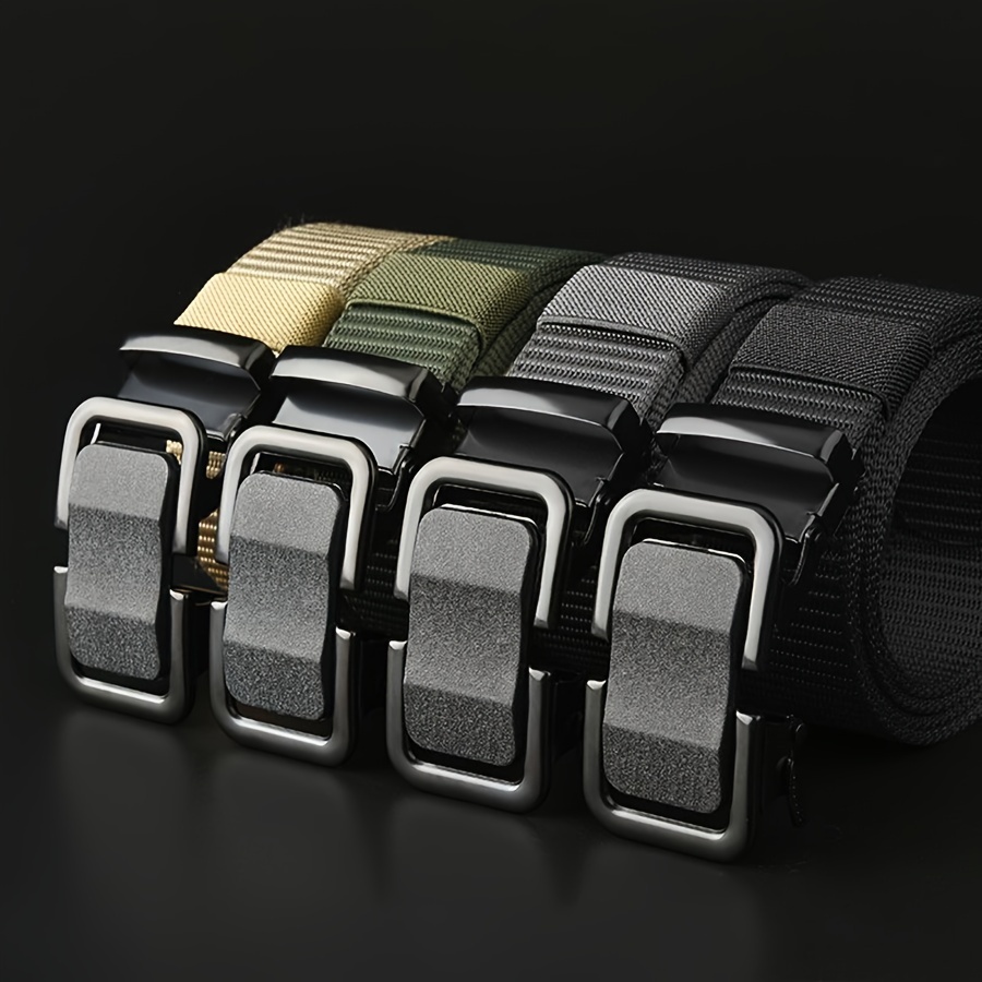 Automatic Buckle Nylon Belt Mens Elastic Belt Simple Business Belt