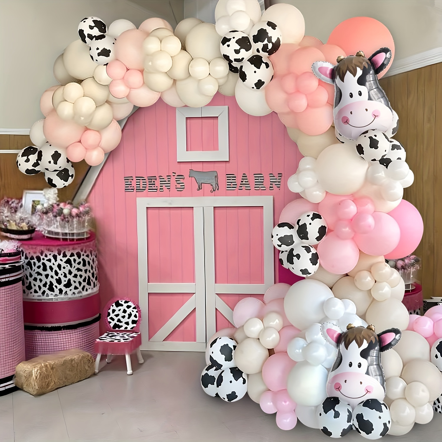 72Pcs Farm Birthday Party Supplies for Kids Barnyard Farm Animal Theme  Party Decorations Animal Birthday Banner Farm Animal Walking Balloons Cow  Print