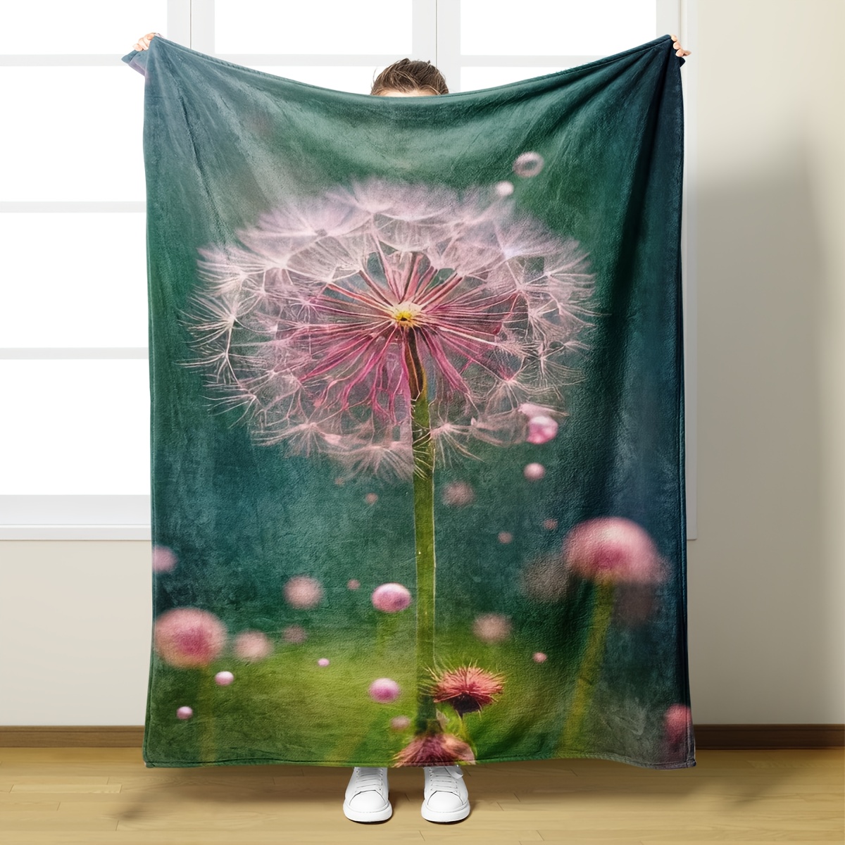 1pc Dandelion Printed Flannel Blanket Air Conditioning Decorative Throw  Blanket Office Nap Blanket Multi-purpose Blanket Small Blanket, Nap Blanket  Gi