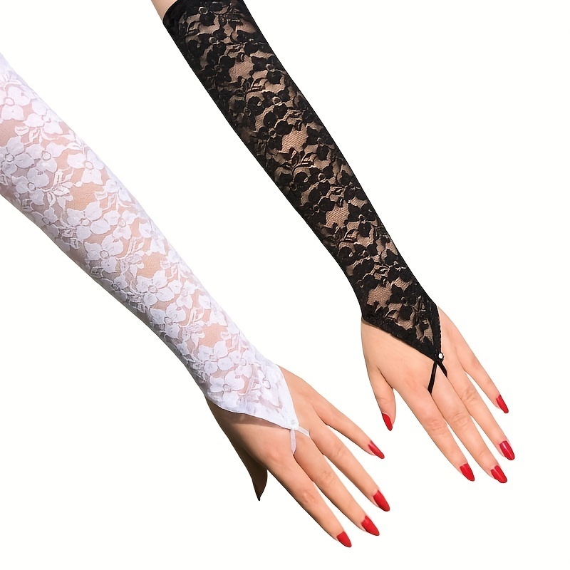 

1 Tulle Fingerless Gloves For Women - Decoration And