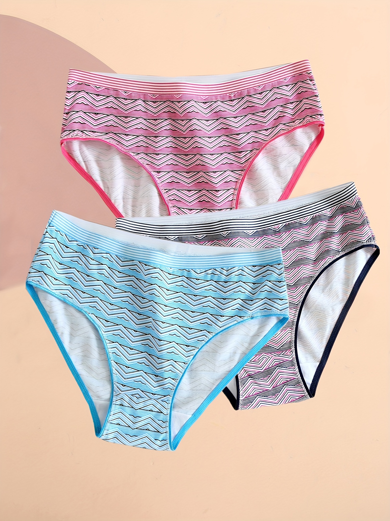 Plus Size Simple Panties Set Women's Plus Chevron Striped - Temu Australia