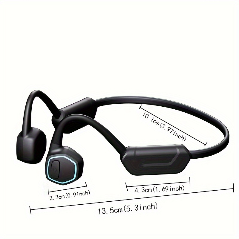 Casque à conduction osseuse oreille ouverte AS19, Bluetooth, Utilisation  en natation, Noir