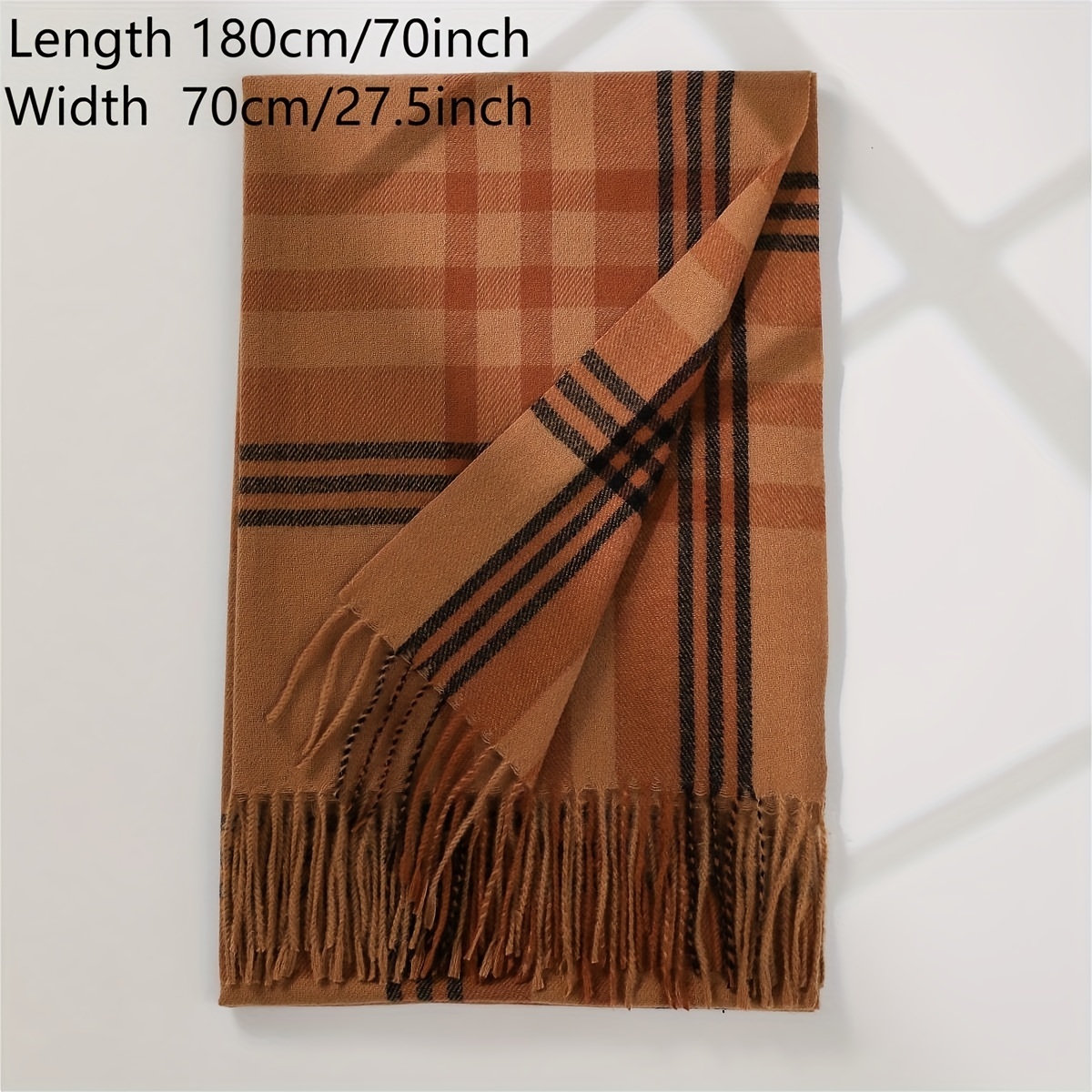 Men's Woolen scarf Long Warm Winter Soft Fashion Pure Color All-match  Skin-friendly Cashmere Male Scarf - Temu