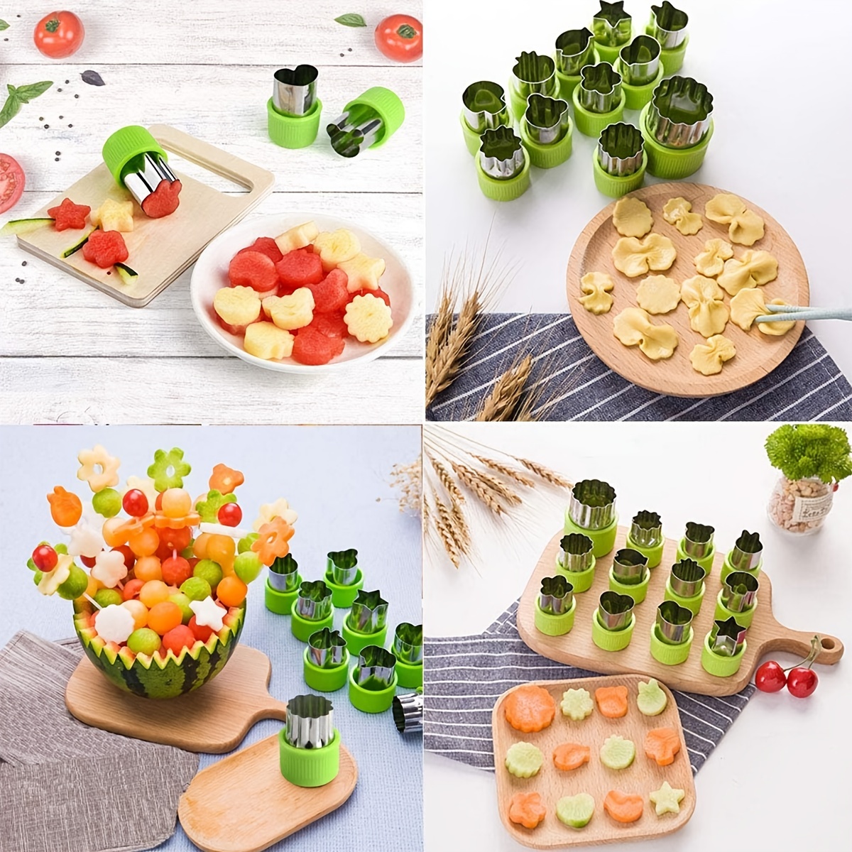 Fruit Vegetable Cutter Shapes Set, Mini Pie, Fruit and Cookie