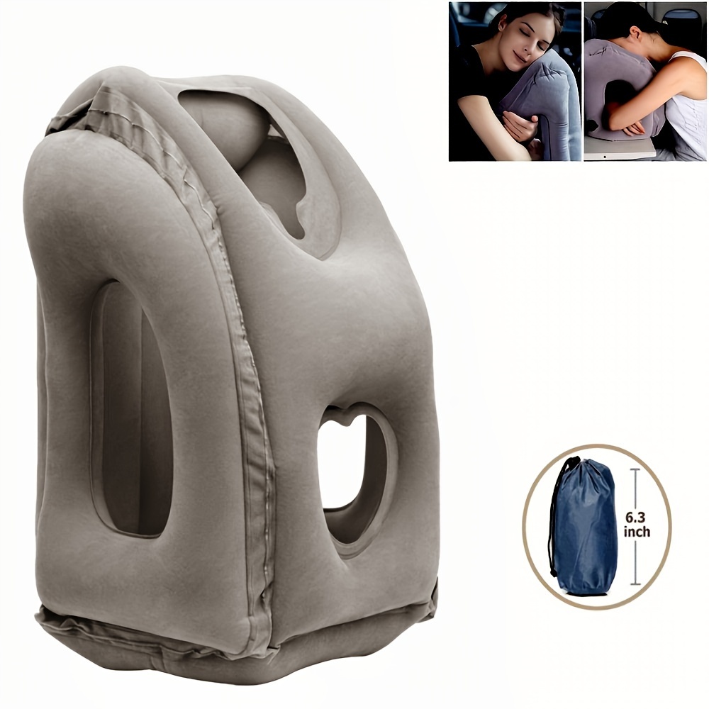 Almohada inflable de viaje, almohada inflable para el cuello de viaje en  forma de U, cojín portátil plegable en forma de U para soporte de cabeza  para el cuello, almohada inflable para