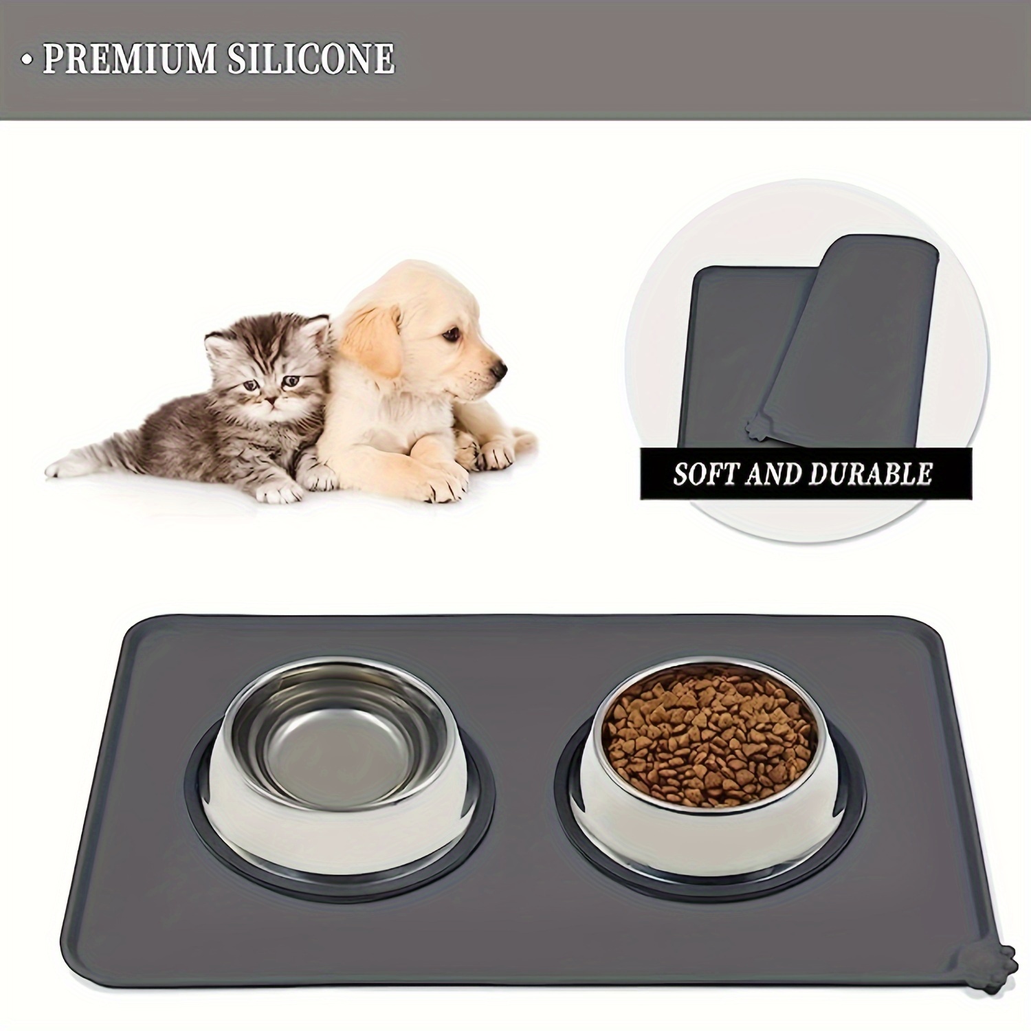 Silicone Pet Placemat Easy To Clean Foldable Dog Feeding Mat Anti-overflow  Non-slip Dog Bowl Mat For Feeding Drinking Supply - Temu