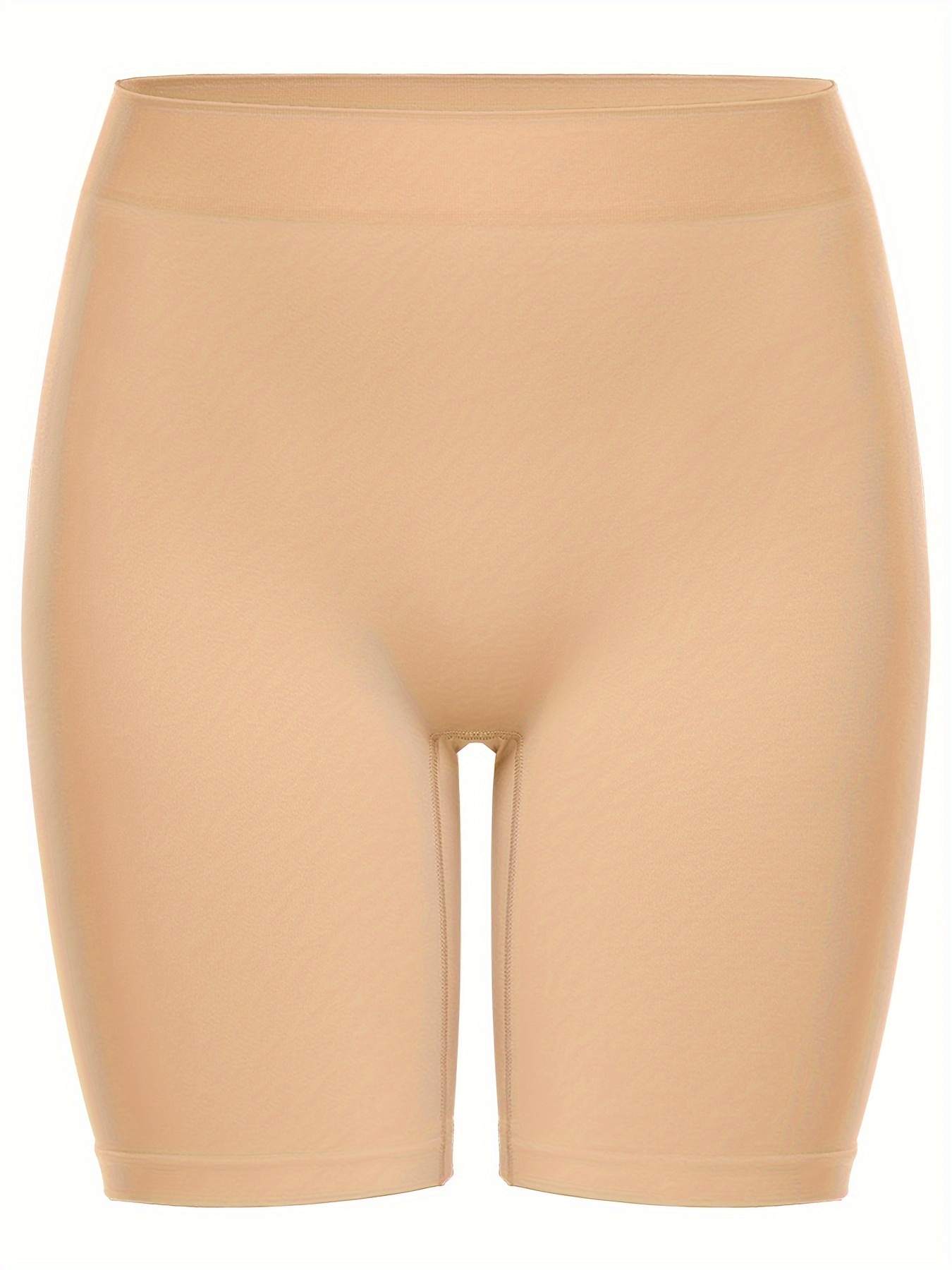 Plus Size Sexy Shapewear Bottoms, Women's Plus Solid Seamless Tummy Control Shapewear Shorts