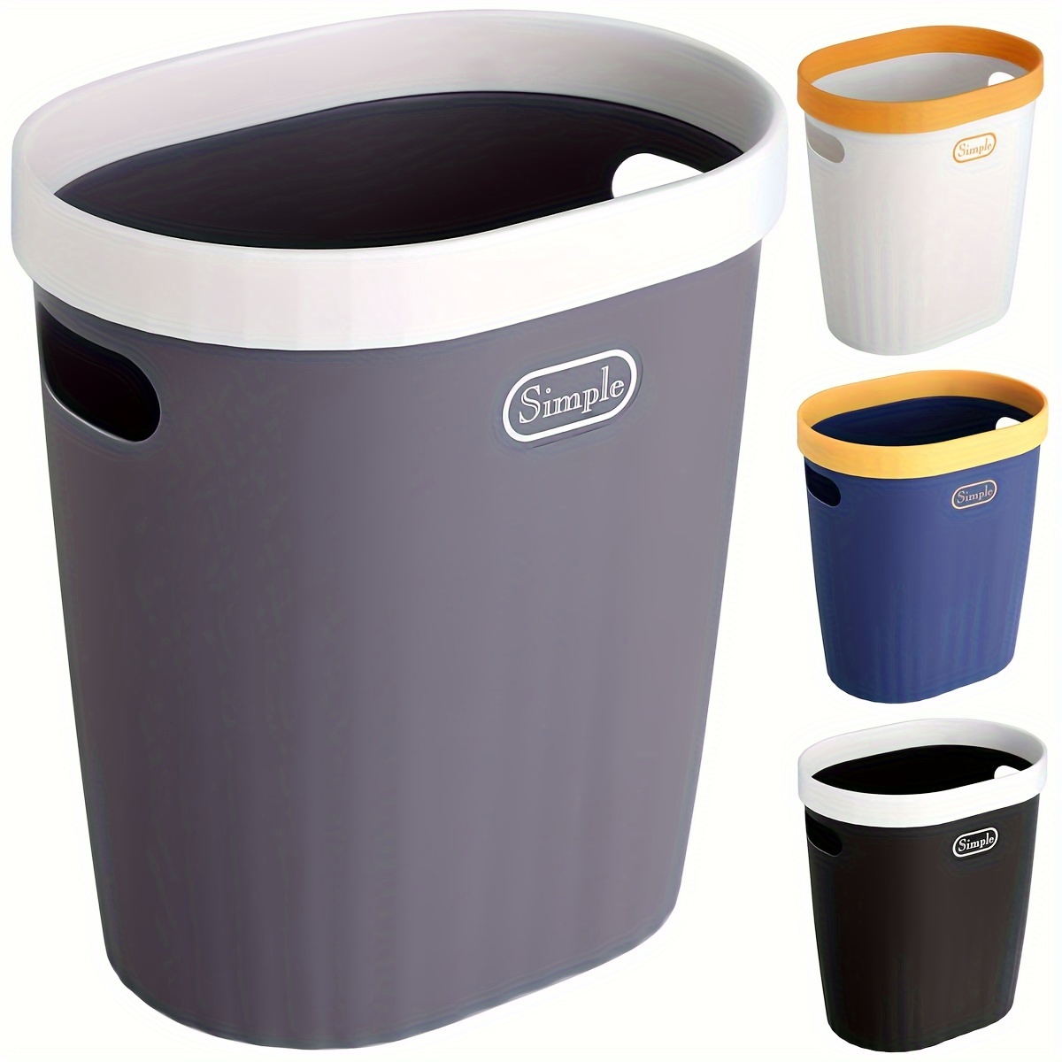 Simple Trash Can Pressure Ring Trash Bin Plastic Garbage Bin - Temu