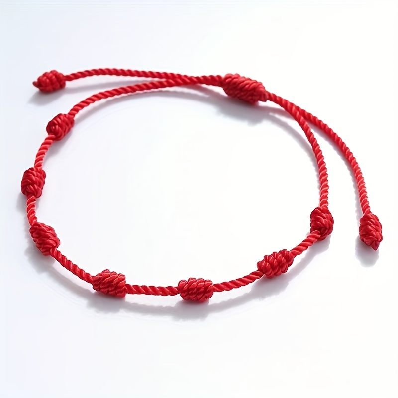 Adjustable Red Bracelet Pull Weave Hand Rope Palm Eye Braided